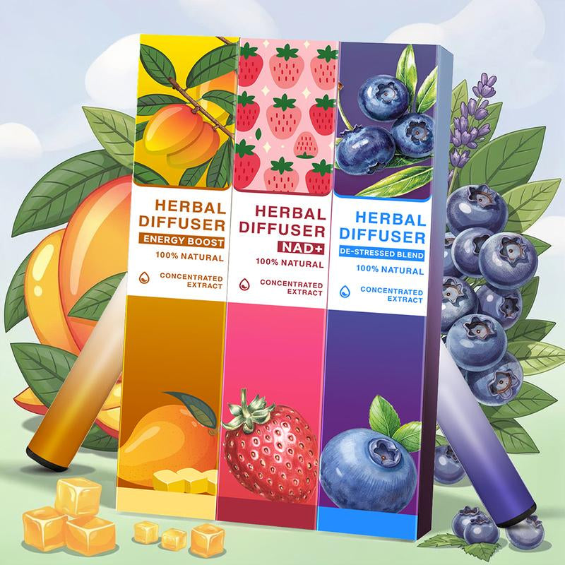 Watermelon Mint Lavender Extracts for Lung Detoxification & Oral Air Freshening Herbal Diffusion Pen Relaxation Stick Solution